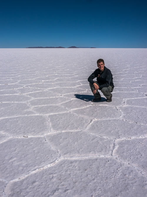 enjoying the empty salt flats