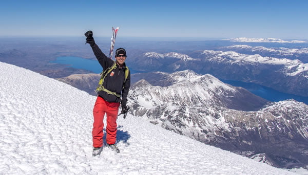 happy to be on the summit of Lanin (3776 m)
