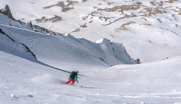 skiing great corn snow on Entre Rios